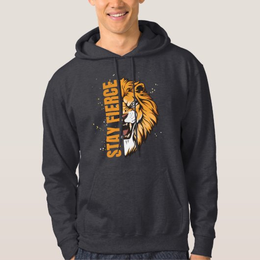 ステイファイアーブラックフード付きスウェットシャツ パーカ (正面)