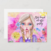 ステイフォーカシングとエキストラスパークリー引用文 お洒落 ポストカード (正面/裏面)