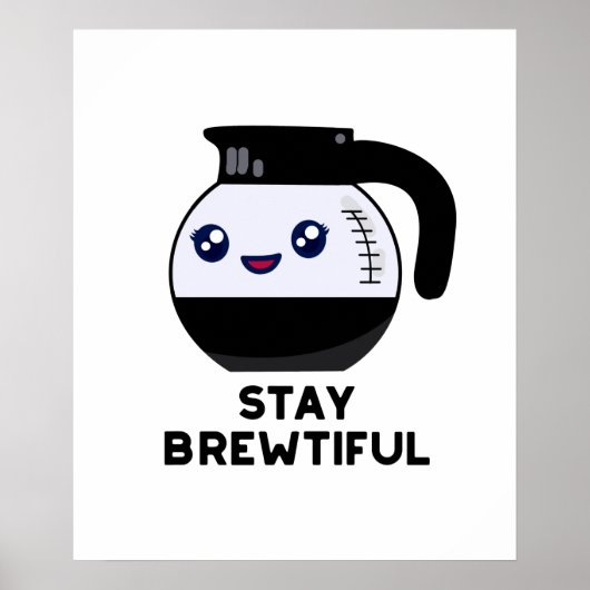 ステイブルワーおもしろいコーヒーポットプリン ポスター (正面)