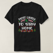 ステイホームが好きな人 おもしろクリスマス Tシャツ (デザイン正面)