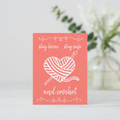 ステイホームステイセーフアンドクロチェットコーラルハッピーメール ポストカード (スタンド正面)