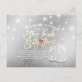 ステイホームステイセーフ結婚ズ延期メイソンジャー 案内ポストカード