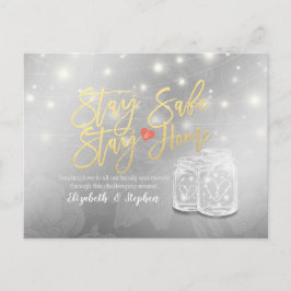 ステイホームステイセーフ結婚ズ延期メイソンジャー 案内ポストカード