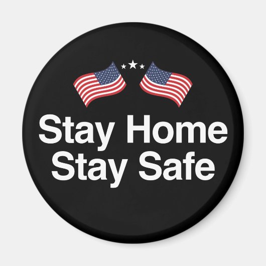 ステイホームステイセーフ |アメリカ国旗 マグネット (正面)