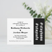 ステイホームセーフ 延期された結婚式のお知らせカード 出欠カード (スタンド正面)
