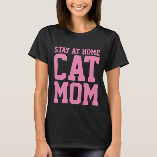 ステイホーム猫ママTシャツ Tシャツ (正面)