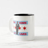 ステイホーム、ライフス救シカゴ市長ローリライトフット ツートーンマグカップ (正面左)