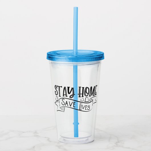 ステイホーム|人救命 アクリルタンブラー (正面)