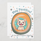 ステイポーシティブパステル誕生日/勇気付けられる/ シーズンカード (正面/裏面)