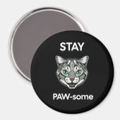 ステイポーソームプリン黒猫 マグネット (正面/裏面)