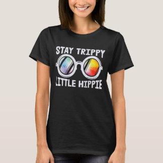 ステイリトルトリップ(幻覚体験)のようなヒッピー絞り染めサングラスヴィンタ Tシャツ