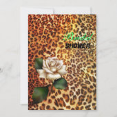 ステイワイルドアニマルプリントヒョウ白バラ 招待状 (正面)