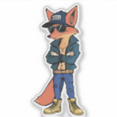 ステイワイルドトレンディーキツネ シール (正面)