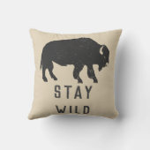 ステイワイルドバッファロータイポグラフィ クッション (裏面)