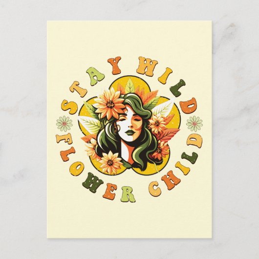 ステイワイルドフラワーチャイルドポストカード ポストカード (正面)