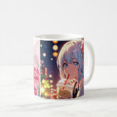 ステイワイルドフローラマグ – ウォーターカラー牡丹&さくらんぼ コーヒーマグカップ (正面右)