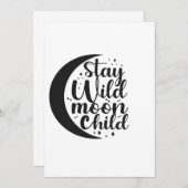 ステイワイルドムーンチャイルドハロウィン不気味ギフト 招待状 (正面/裏面)