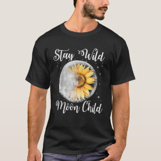 ステイワイルドムーンチャイルドヒッピーひまわりTシャツHippi Tシャツ