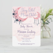 ステイワイルドムーンチャイルドヒッピー赤ちゃんシャワー招待状 招待状 (スタンド正面)