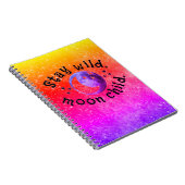 ステイワイルドムーンチャイルドピンクパープルググラデーションラム ノートブック (右側)