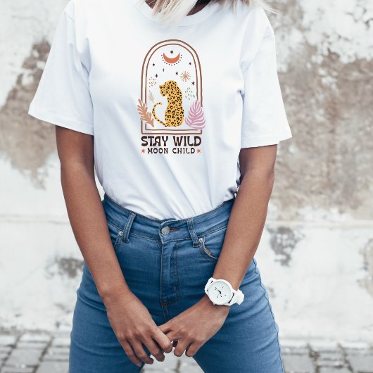 ステイワイルドムーンチャイルドボホレオパード Tシャツ