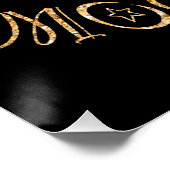 ステイワイルドムーンチャイルド引用文ゴールデンドラゴンフライ&ムーン ポスター (コーナー)