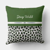 ステイワイルドレオパードプリントジャングルグリーン装飾用クッション クッション (裏面)