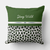 ステイワイルドレオパードプリントジャングルグリーン装飾用クッション クッション (正面)