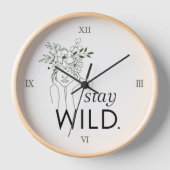 ステイワイルドローマ数字フローラ壁 壁時計 (正面)