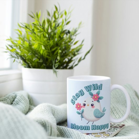 ステイワイルド開花ハッピー コーヒーマグカップ