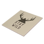 ステイワイルド〔雄ジカの〕枝角タイポグラフィ タイル (側面)