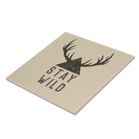 ステイワイルド〔雄ジカの〕枝角タイポグラフィ タイル (側面)
