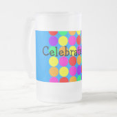 ステインはとの生命を祝います! メッセージ フロストグラスビールジョッキ (正面左)