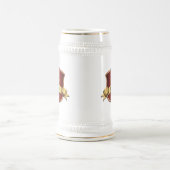 ステインを結婚している赤く、ゴールド・トーンのプラクの花婿介添人 ビールジョッキ (中央)