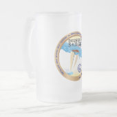 ステインを飲んでいる公式の酔った船員 フロストグラスビールジョッキ (正面左)