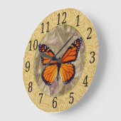 ステインガラスの時計のマダラチョウ ラージ壁時計 (傾斜)