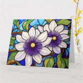 ステイングラスアートlilikoi passionfruit カード (黄色い花)