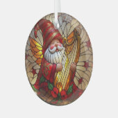 ステイングラスエンジェル遊格言ズアハープ ガラスオーナメント (正面左)