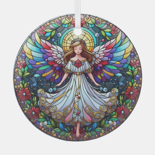 ステイングラスエンジェル ガラスオーナメント (正面)