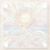 ステイングラスサンセット海 ガラスコースター (裏面)