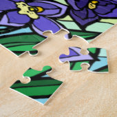 ステイングラスデンドロビウムパープルフラワー ジグソーパズル (側面)