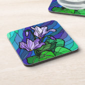 ステイングラスパープルフラワーコースター コースター (左側)