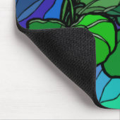 ステイングラスパープルフラワーマウスパッド マウスパッド (コーナー)