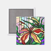 ステイングラスリリー磁石 マグネット (正面/裏面)