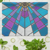 ステイングラスレイブルーとパープル キッチンタオル (折り畳み)