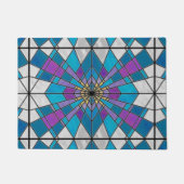 ステイングラスレイブルーとパープル ドアマット (正面)