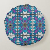 ステイングラスレイブルーとパープル ラウンドクッション (裏面)