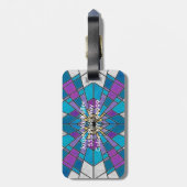ステイングラスレイブルーとパープル ラゲッジタグ (裏面縦)