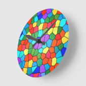 ステイングラスレインボーデザイン ラウンド壁時計 (傾斜)