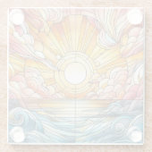 ステイングラス暖かい夕日 ガラスコースター (裏面)